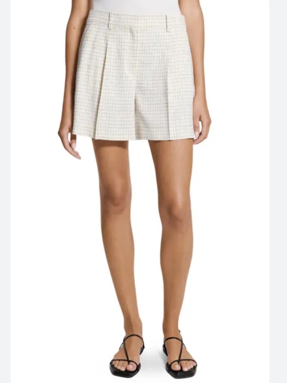 Hudson north High Waist linen blend Plaid Women’s Shorts